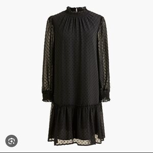 NWT J.crew Elegant Black Long-Sleeve Dress